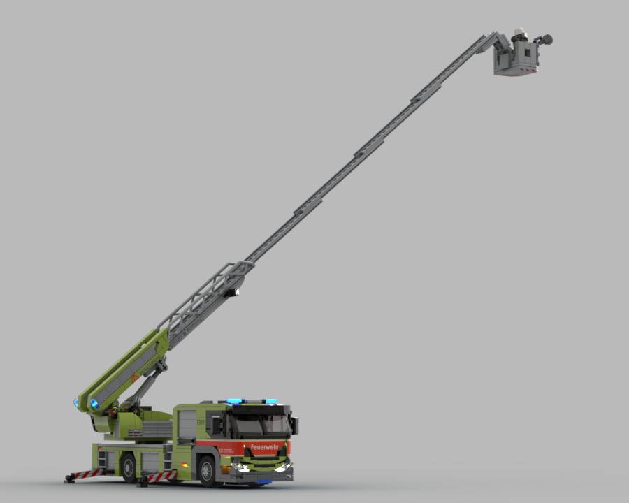 Scania L360 Tűzoltókocsi Magirus Forgózsámolyos Mentőlétrával