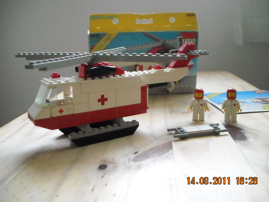 LEGO  City  6691 Red Cross Helikopter  1981